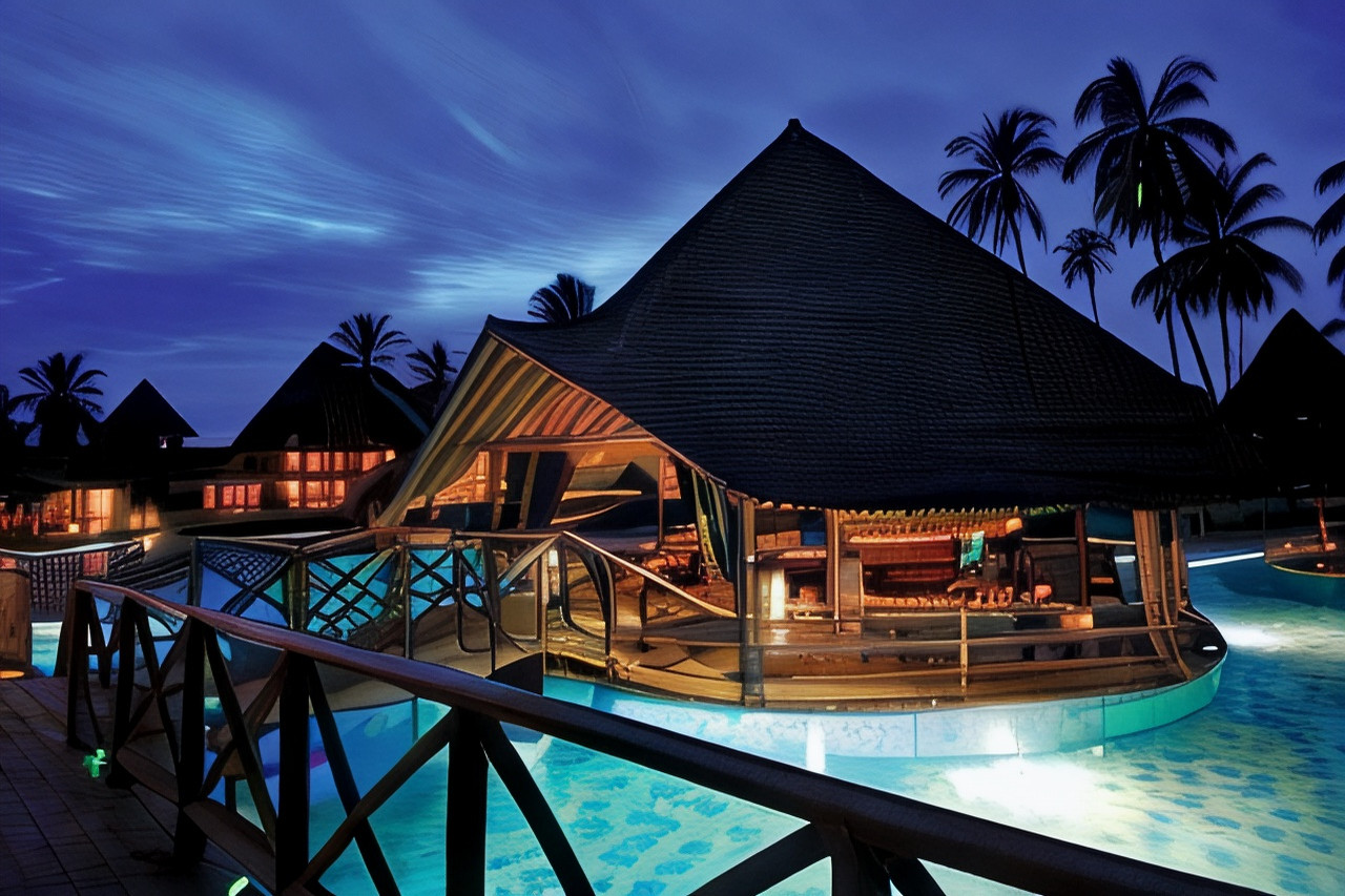 Área exterior do Neptune Pwani Beach Resort & Spa